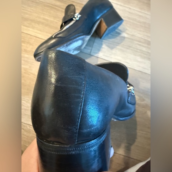 Chloe Palmer Black Leather Loafers with Silver Accent. Size 36. Gently worn. - Picture 9 of 10